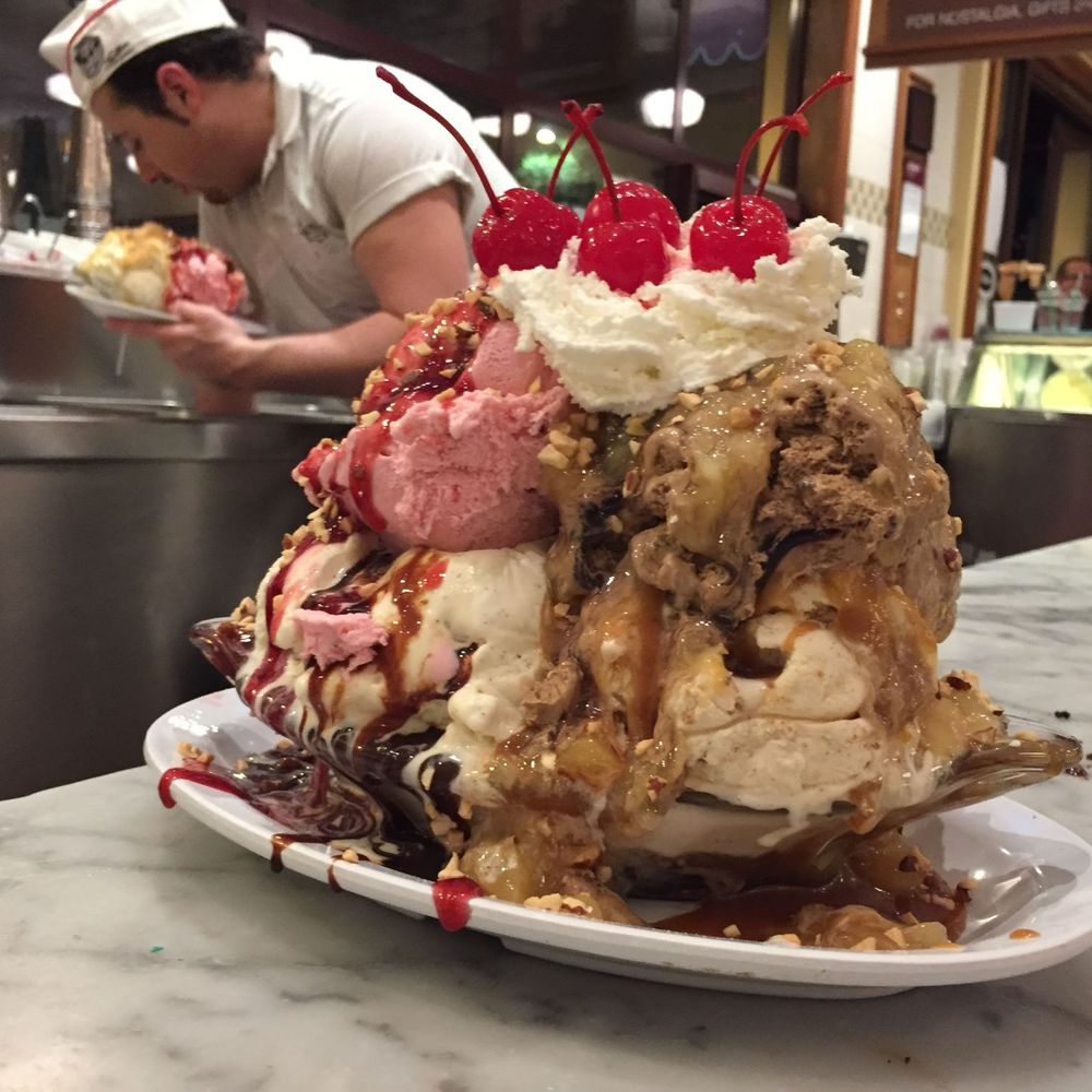Fentons Creamery - A MASSIVE sundae (we didn't order, but I had to snap a pic) - Ice Cream & Frozen Yogurt Near Me - Oakland, California Fentons Creamery - A MASSIVE sundae (we didn't order, but I had to snap a pic) - Ice Cream & Frozen Yogurt Near Me - Oakland, California