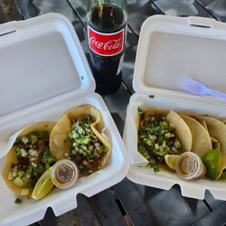 Tacos Don Nacho - Carne Asada and Mexican Coke.