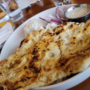 District Bistro - Pita (made in-house) from the Shawarma Chicken Bowl - April 2025. So good. - New American Near Me - Wheaton, Maryland