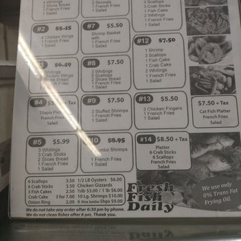 Columbia Fish - the menu for the restaurant - Seafood Markets Near Me - Philadelphia, Pennsylvania