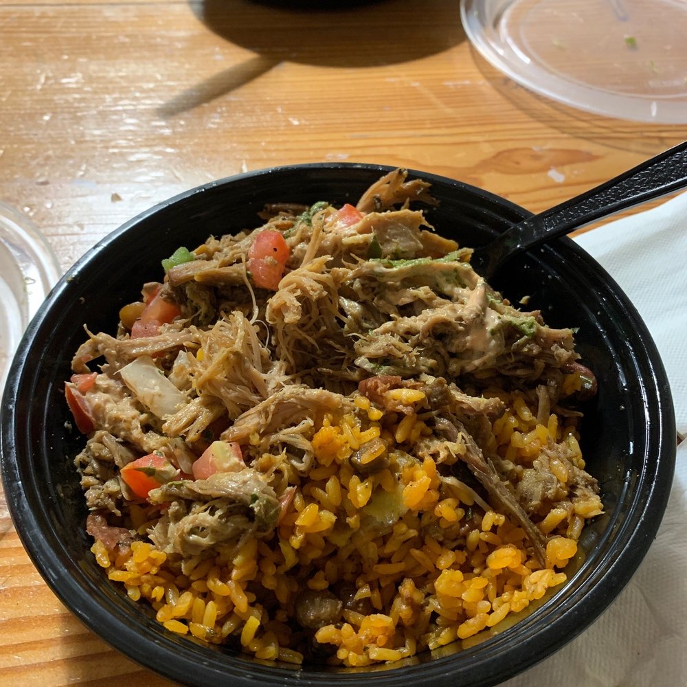 Pernil rice bowl