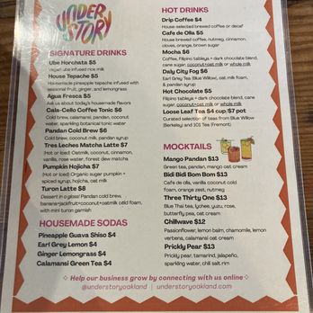Understory - Menu - Filipino Near Me - Oakland, California Understory - Menu - Filipino Near Me - Oakland, California