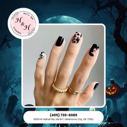 H&H Nails Spa & I Lashes - Dark glam meets playful designs--your nails are Halloween ready. Treat yourself today. Book now