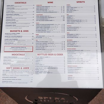 Opera Bar - Menu - Beer Gardens Near Me - Sydney, NSW