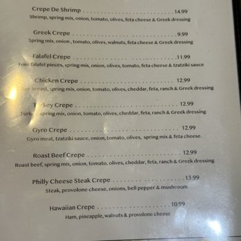 The Creperie - Savory crepes menu - Creperies Near Me - Turlock, California