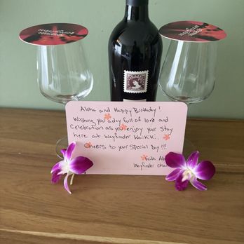 Wayfinder Waikiki - Personalized birthday card hotel gave us + welcome drink token - Hotels Near Me - Honolulu, Hawaii