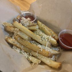 The Blind Donkey - Garlic parmesan fries!
