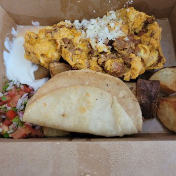 Cafe Jolie Petit - Chorizo scramble. - Coffee & Tea Near Me - Alameda, California