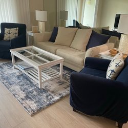 Sandy Beach Vacation Rentals - Updated living space with luxury vinyl floors and a fresh look.