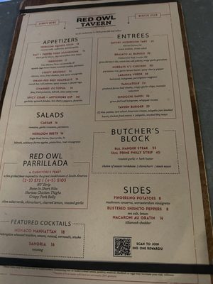 Menu photo 2 Red Owl Tavern Philadelphia, PA