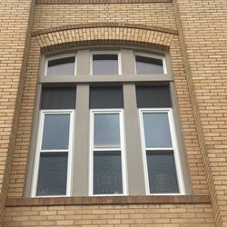 Big Sky Exterior Designs and Bath Solutions - Close up of the new metal trim and windows installed at Lavina School in Lavina Montana