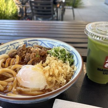 Marugame Udon - Curry nikutama and ice matcha tea - Japanese Near Me - Berkeley, California
