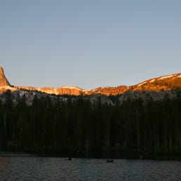Dawn at Lake Mary Campground. Dawn at Lake Mary Campground.