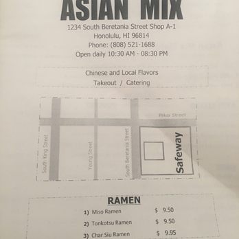 Asian Mix - Menu and hours - Fast Food Near Me - Honolulu, Hawaii Asian Mix - Menu and hours - Fast Food Near Me - Honolulu, Hawaii