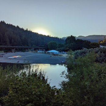 Highland Dell - View of Russian River at dusk - Hotels Near Me - Monte Rio, California