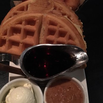 J Gilbert's - Brunch waffles and apple caramel sauce with donuts - Steakhouses Near Me - McLean, Virginia