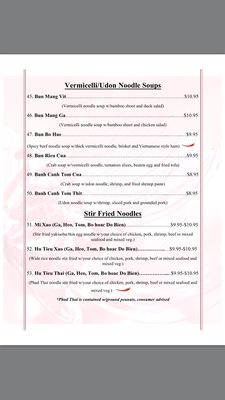 Menu photo 5 Thien Phat Seattle, WA