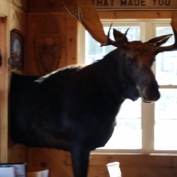 Michael's Bridge Diner - a moose head mounted on the wall - Diners Near Me - Lancaster, Massachusetts