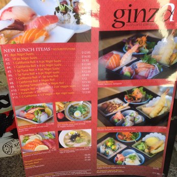 Ginza Sushi - Lunch menu outdoor sign - Sushi Bars Near Me - Tucson, Arizona Ginza Sushi - Lunch menu outdoor sign - Sushi Bars Near Me - Tucson, Arizona