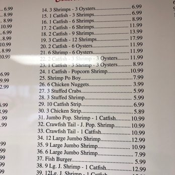 P & J Seafood - the menu for the restaurant - Seafood Near Me - Groves, Texas