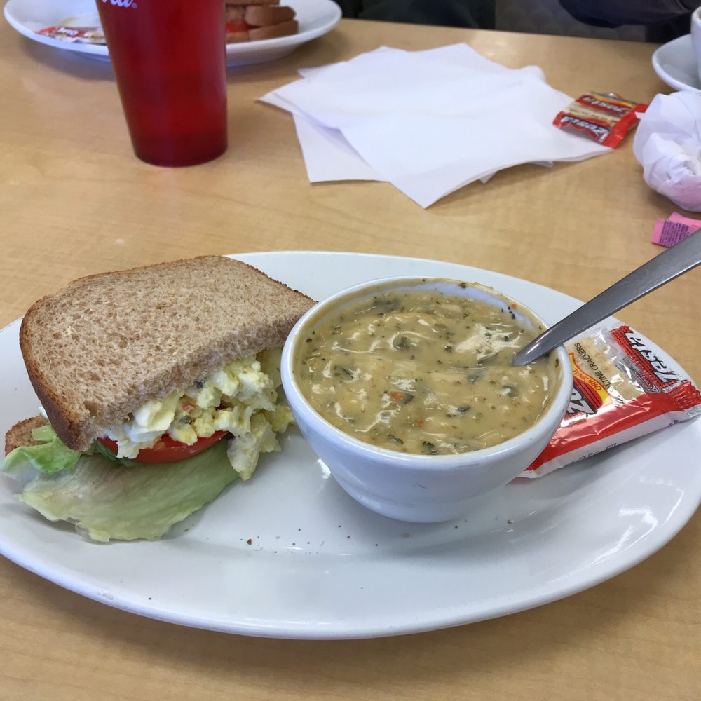 Morgan's Cafe' - Egg salad with a side of broccoli cheese soup - yum - Cafes Near Me - Port Charlotte, Florida