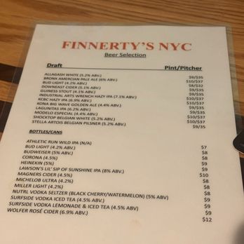 Finnerty’s - Menu - Bars Near Me - New York, New York Finnerty’s - Menu - Bars Near Me - New York, New York