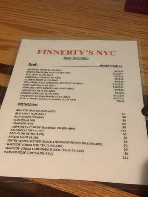 Menu photo 2 Finnerty’s New York, NY Menu photo 2 Finnerty’s New York, NY