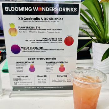 ARTECHOUSE - Blooming Wonders drinks: Blossom Serenade (spirit-free) - Art Museums Near Me - Houston, Texas
