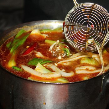 The Bronze Empire - Once everything was cooked, we scooped out our hot pot contents into a bowl. - Hot Pot Near Me - Denver, Colorado The Bronze Empire - Once everything was cooked, we scooped out our hot pot contents into a bowl. - Hot Pot Near Me - Denver, Colorado