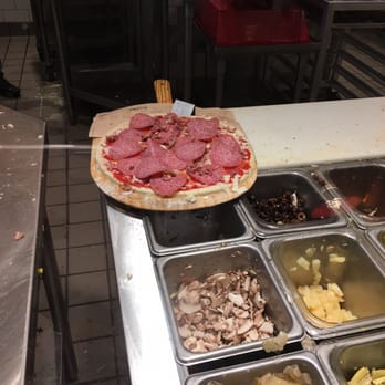 Blaze Pizza - pepperoni, applewood bacon, and lots and lots of salame - Salad Near Me - Tracy, California