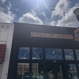 Exterior outside entrance of Overflow Coffee - Coweta, Oklahoma Exterior outside entrance of Overflow Coffee - Coweta, Oklahoma