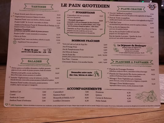Menu photo 6 Le Pain Quotidien Paris, 75 Menu photo 6 Le Pain Quotidien Paris, 75
