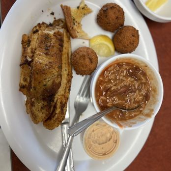 Louisiana Fish House - Blackened Redfish red beans and rice and Hush Puppies - Southern Near Me - Spring, Texas Louisiana Fish House - Blackened Redfish red beans and rice and Hush Puppies - Southern Near Me - Spring, Texas