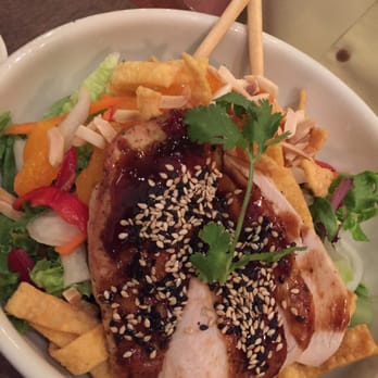 Bazille at Nordstrom - Warm glazed Asian chicken salad. Filling and tasty. - New American Near Me - Boca Raton, Florida Bazille at Nordstrom - Warm glazed Asian chicken salad. Filling and tasty. - New American Near Me - Boca Raton, Florida