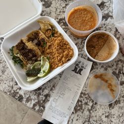 Los Jefes - Not even one full taco from the 3 Taco Rice & Charro Beans