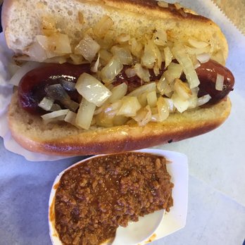 King's Hot Dogs - I get my chili on the side so I can smother each bite without losing it on my lap! - Hot Dogs Near Me - Rural Hall, North Carolina King's Hot Dogs - I get my chili on the side so I can smother each bite without losing it on my lap! - Hot Dogs Near Me - Rural Hall, North Carolina