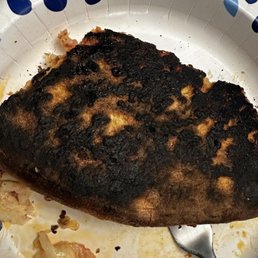 The bottom of the pizza. The bottom of the pizza.