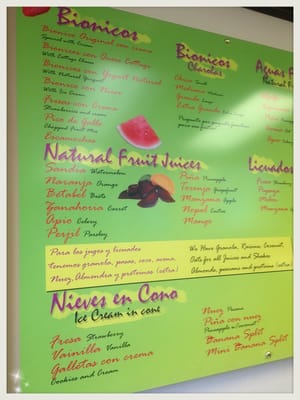 Menu photo 6 Bionicos Y Jugos Zapopan El Monte, CA