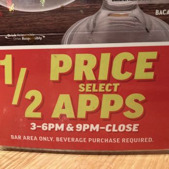 Applebee's Grill + Bar - Happy hour 1/2 off select apps 3-6pm & 9pm-close - Sports Bars Near Me - Palmdale, California Applebee's Grill + Bar - Happy hour 1/2 off select apps 3-6pm & 9pm-close - Sports Bars Near Me - Palmdale, California