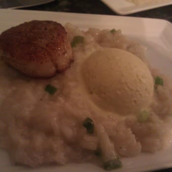 Maple Ave Restaurant - Tasting of the seared scallops over coconut risotto and a scoop of basil ice cream - New American Near Me - Vienna, Virginia Maple Ave Restaurant - Tasting of the seared scallops over coconut risotto and a scoop of basil ice cream - New American Near Me - Vienna, Virginia