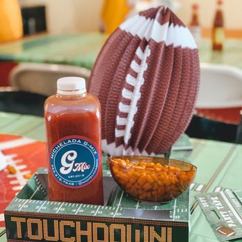 Michelada G-Mix - a football themed table setting - Beer, Wine & Spirits Near Me - Long Beach, California Michelada G-Mix - a football themed table setting - Beer, Wine & Spirits Near Me - Long Beach, California