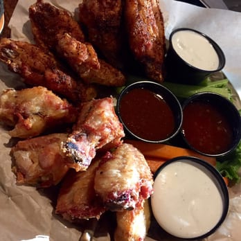 Uncle Bob's - Wings ordered half with their rub on them (yummy!) and half dry with sauces on the side. Very good! - American Near Me - Temecula, California Uncle Bob's - Wings ordered half with their rub on them (yummy!) and half dry with sauces on the side. Very good! - American Near Me - Temecula, California