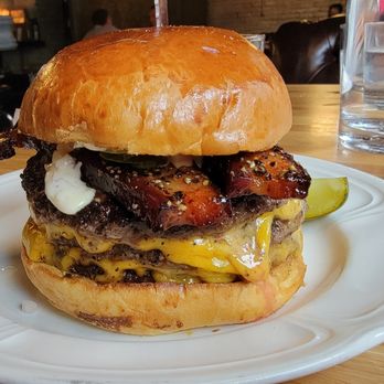 Au Cheval - Double Cheeseburger - $16.99 (+$6.99 with bacon) as of 8/2023 - Bars Near Me - Chicago, Illinois