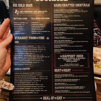 The Republic Kitchen + Bar - Bar menu - Sports Bars Near Me - Leander, Texas The Republic Kitchen + Bar - Bar menu - Sports Bars Near Me - Leander, Texas