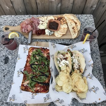 The Pour Yard - Our feast... oh and our blueberry lavender lemonades - Desserts Near Me - Quincy, Massachusetts
