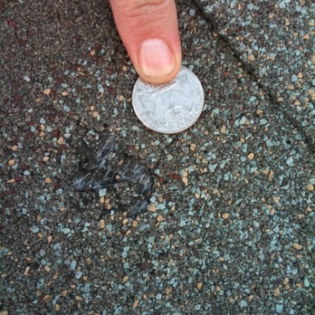 Reliable Construction - Check out the hail damage left behind on one of our client's roof. It's the size of a quarter! - General Contractors Near Me - Irving, Texas Reliable Construction - Check out the hail damage left behind on one of our client's roof. It's the size of a quarter! - General Contractors Near Me - Irving, Texas