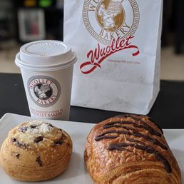 Lemon blueberry scone (bland), chocolate croissant (yummy) Lemon blueberry scone (bland), chocolate croissant (yummy)