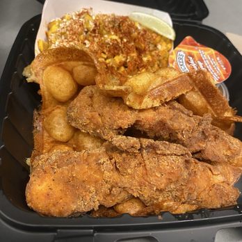 Kickin Chicken - Chicken and jalapeños and cheddar waffle Mexican street corn - Chicken Shop Near Me - Aurora, Colorado Kickin Chicken - Chicken and jalapeños and cheddar waffle Mexican street corn - Chicken Shop Near Me - Aurora, Colorado