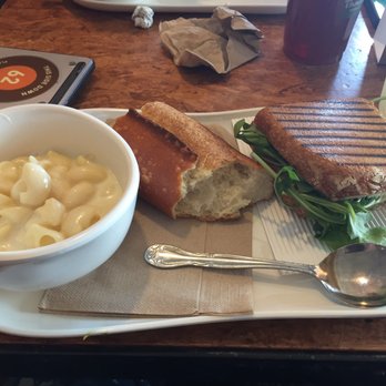 Panera Bread - Tomato mozzarella flat read on ciabatta bread w Mac n cheese - Salad Near Me - Atlantic Beach, Florida