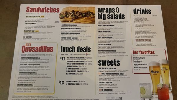 Menu photo 2 Buffalo Wild Wings Holly Springs, NC